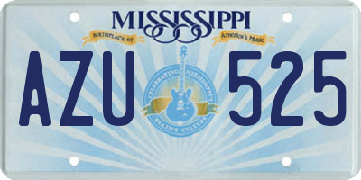 MS license plate AZU525