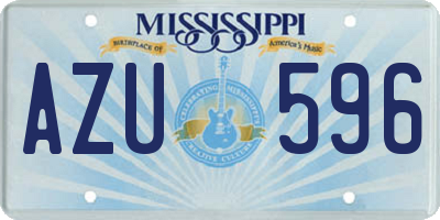 MS license plate AZU596