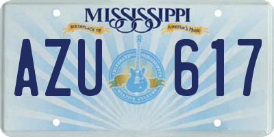 MS license plate AZU617