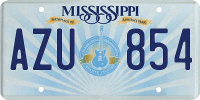 MS license plate AZU854