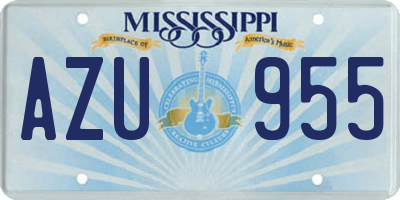 MS license plate AZU955