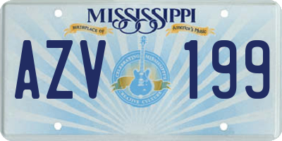 MS license plate AZV199