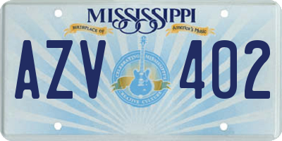 MS license plate AZV402