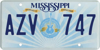 MS license plate AZV747