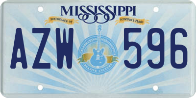 MS license plate AZW596