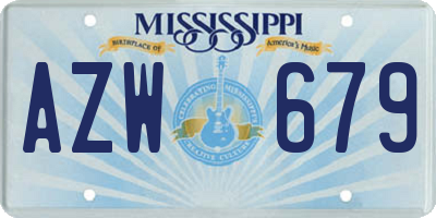 MS license plate AZW679