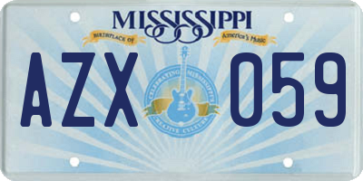 MS license plate AZX059