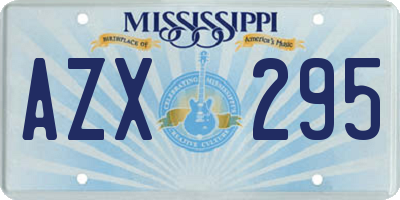 MS license plate AZX295