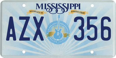 MS license plate AZX356