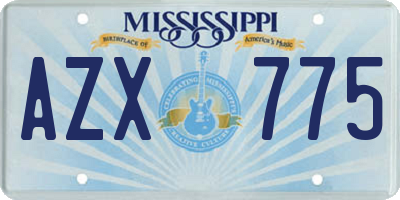 MS license plate AZX775
