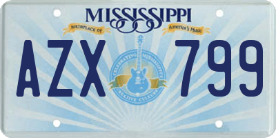 MS license plate AZX799