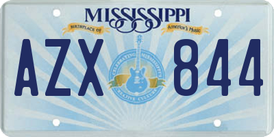 MS license plate AZX844