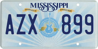 MS license plate AZX899