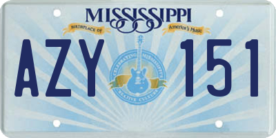 MS license plate AZY151