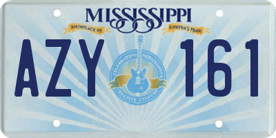 MS license plate AZY161