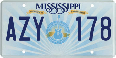 MS license plate AZY178