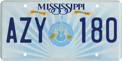 MS license plate AZY180