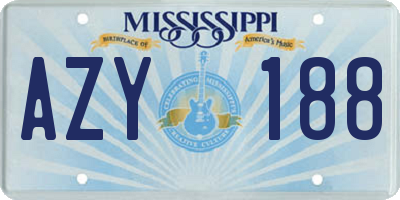 MS license plate AZY188
