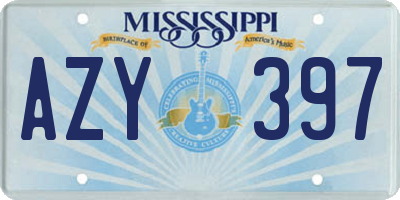 MS license plate AZY397