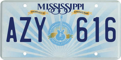 MS license plate AZY616
