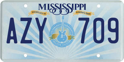 MS license plate AZY709
