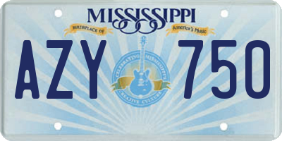 MS license plate AZY750