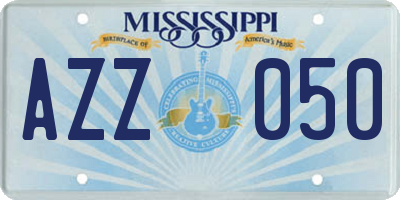 MS license plate AZZ050