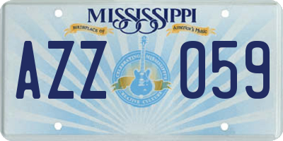 MS license plate AZZ059