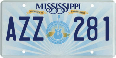 MS license plate AZZ281