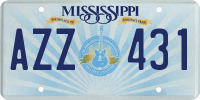 MS license plate AZZ431