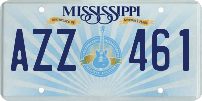 MS license plate AZZ461