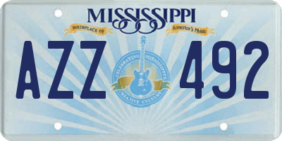 MS license plate AZZ492
