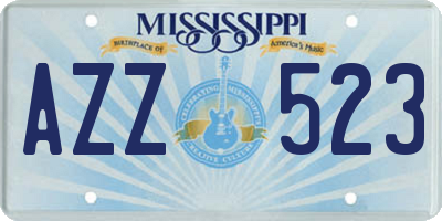 MS license plate AZZ523