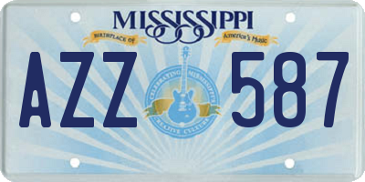 MS license plate AZZ587