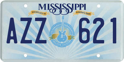 MS license plate AZZ621