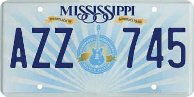MS license plate AZZ745