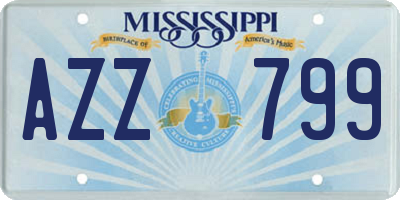 MS license plate AZZ799