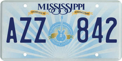MS license plate AZZ842