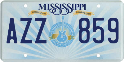 MS license plate AZZ859