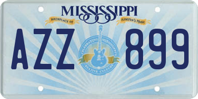 MS license plate AZZ899