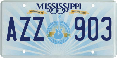 MS license plate AZZ903