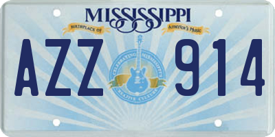 MS license plate AZZ914