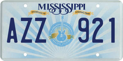 MS license plate AZZ921