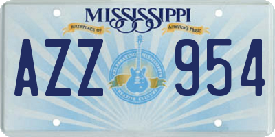 MS license plate AZZ954
