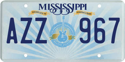 MS license plate AZZ967
