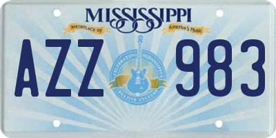 MS license plate AZZ983