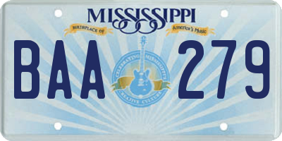MS license plate BAA279