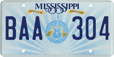 MS license plate BAA304