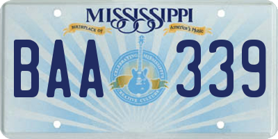 MS license plate BAA339