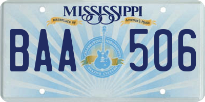 MS license plate BAA506